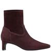 CLARKS WOMENS SUEDE STRETCH ANKLE BOOT - BROWN